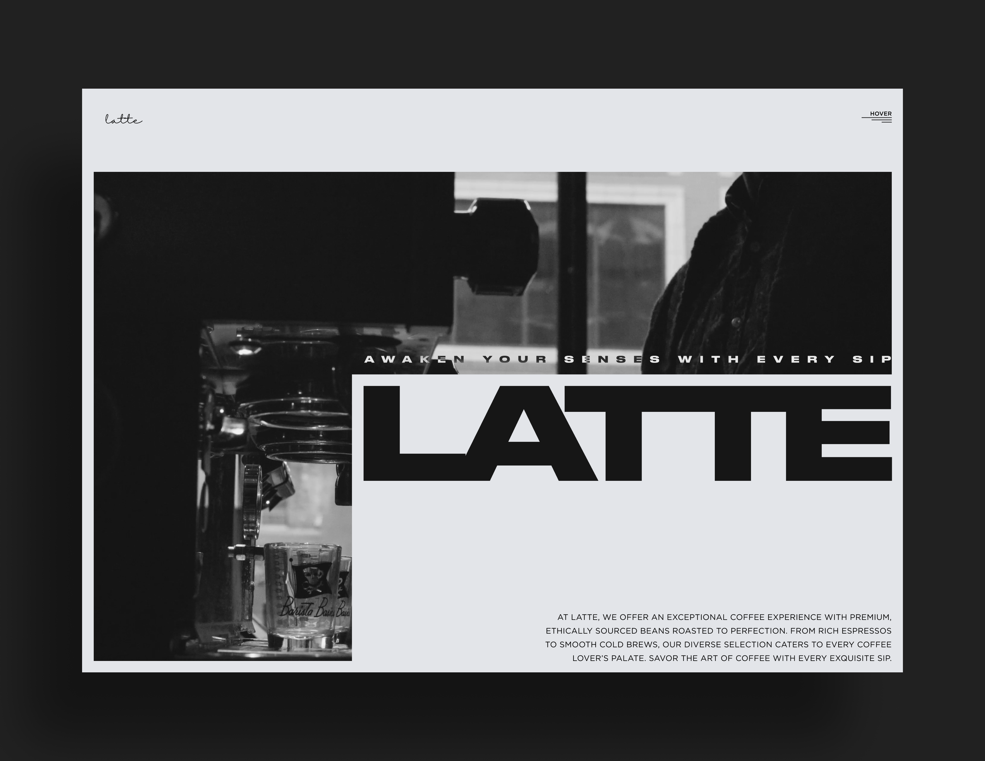 Coffee brand web hero section_Concept 3d aesthetic amazing animation beverage branding coffee cool dark figma food graphic design logo minimal modern navbar sleek ui ux