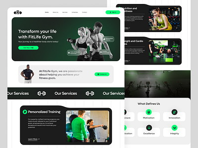 FitLife Gym - Landing Page app design design figma gym landing ui ux uxui web design website