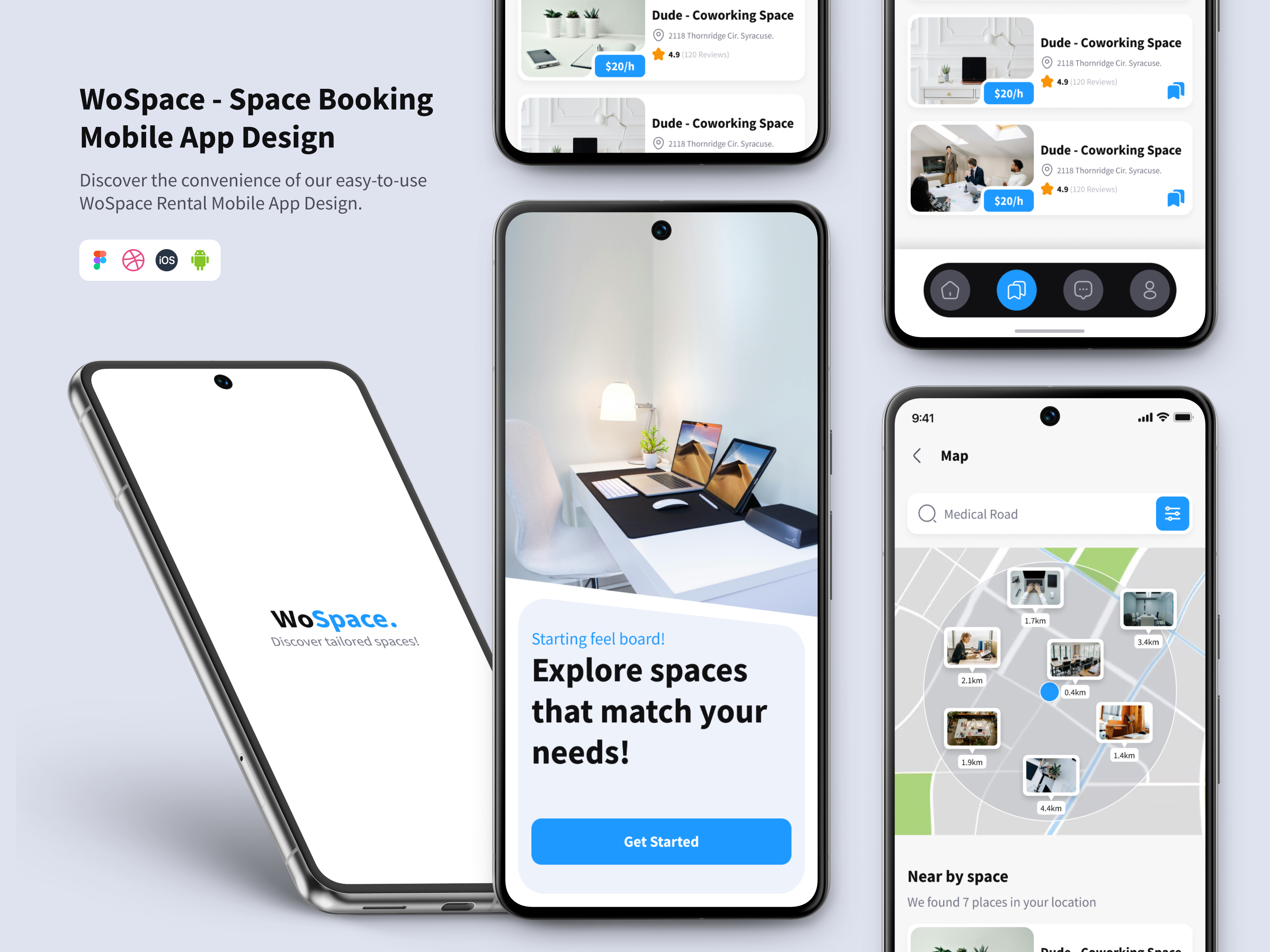 WoSpace - Space Booking Mobile App - Part 3 3d animation app design booking app branding design graphic design illustration logo mobile app motion graphics product design rent app space booking trendy app typography ui ui design ux design vector
