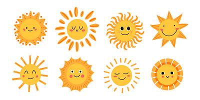Cute sunshine cute design flat design illu illustration summer sun sunshine yellow