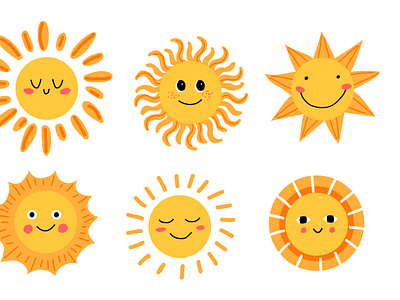 Cute sunshine cute design flat design illu illustration summer sun sunshine yellow