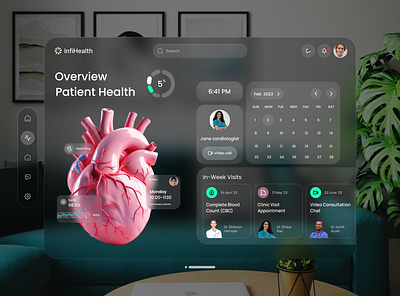 InfiHealth | Dashboard design for appointments cardiology dashboard figma health patient saas xd