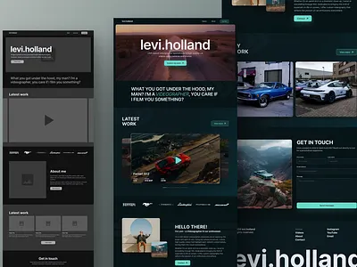 Landing page for a videographer landing page minimalistic modern ui uiux userexperience userinterface videographer webdesign wireframes