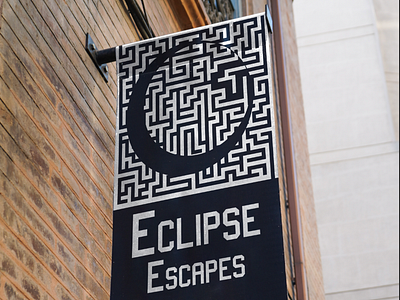 Eclipse Escapes Street Banner concept adobe illustrator banner design branding design escape room graphic design illustrator logo street banner street sign