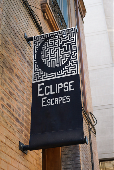 Eclipse Escapes Street Banner concept adobe illustrator banner design branding design escape room graphic design illustrator logo street banner street sign
