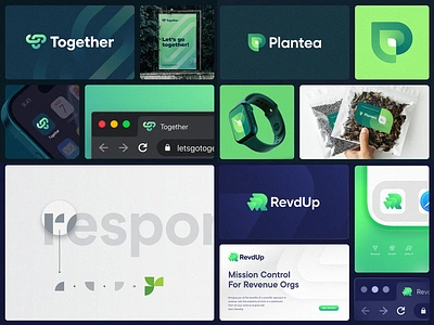 June 2024 Shots Collection - Green Edition blockchain branding design gradient icon identity lettering logo