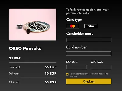 Checkout page branding checkout page dailyui design figma graphic design pay page ui uiux webdesign