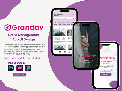 EVENT MANAGEMENT APP UI DESIGN app design app ui design appui appuidesign creative designers designstudio event eventmanagementapp eventmanagementappuidesign granday design innovative mobile app mobile app design new design ui uidesign uiux case study uiux design website design