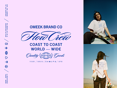 OMEEK Brand - Flow Crew Tee brand fashion palmtree plane script skateboarding streetwear style teeshirt travel world