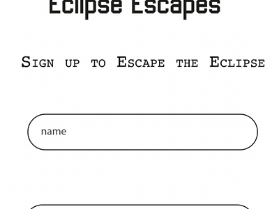 Eclipse Escapes Sign-Up Page Concept branding graphic design sign up page ui