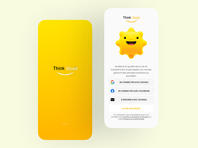 Positive quotes Social Media (mobile UI/UX design) - ThinkGood branding connexion design graphic design login mobile design sign in sign up signin signup splash splash screen splashscreen ui uiux ux uxui