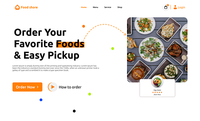 Food Delivery Website Landing Page app home page interaction design landingpage ui uiux user experiance user interface website