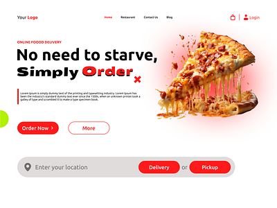 Food Delivery Website Landing Page anik ux app food food delivery landing page ui uiux website