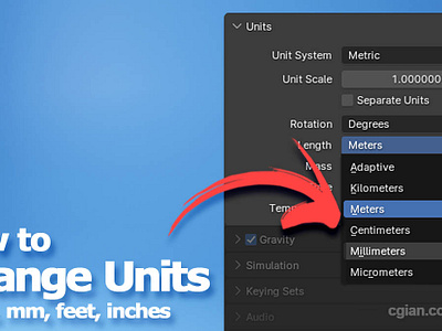 How to change units in Blender b3d blender blenderian cgian tutorial