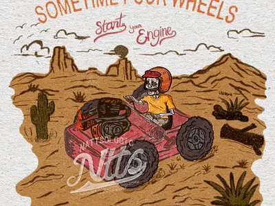 Four Wheels branding graphic design handmade illustration logo retro vector