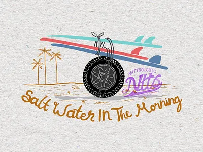 Bored Surf branding graphic design handmade illustration logo retro vector