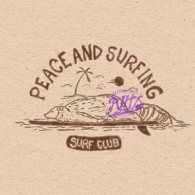 Peace And Surfing branding graphic design handmade illustration logo vector