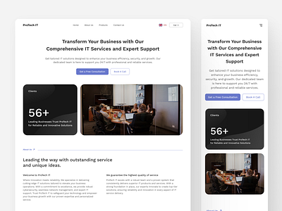 ProTech IT - IT Services Website Design design landing page portfolio ui ui design uiux web design website