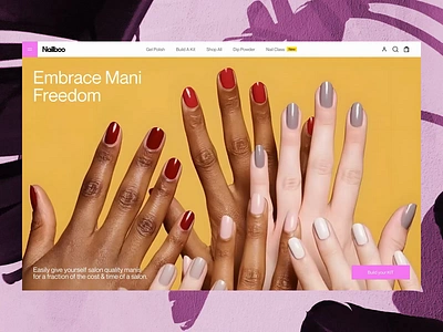 Nailboo Animation Website animation design e commerce e commerce website ecommerce landing page landingpage modern nail nail polish pink shop shopping shopping website store ui ux web design website