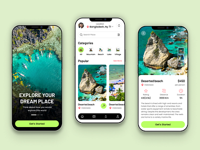 Turism App designs themes templates and downloadable graphic elements