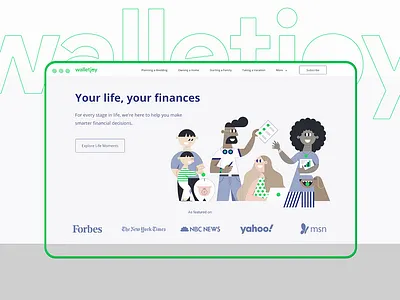 Walletjoy branding illustration product design ui web