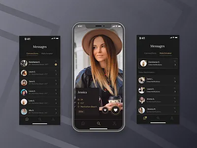 The List animation dating app mobile product design ui