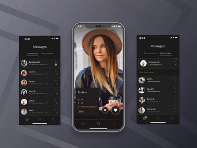 The List animation dating app mobile product design ui