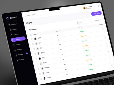 Delisas - Ecommerce Category Dashboard category dashboard dashboard dashboard design delisas design ecommerce ecommerce dashboard saas sas ui uiux ux