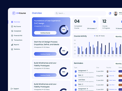 LMS Dashboard Design bento card dashbiard design filter gradient learning lms lms dashboard management minimal statistics card ui user interface ux white