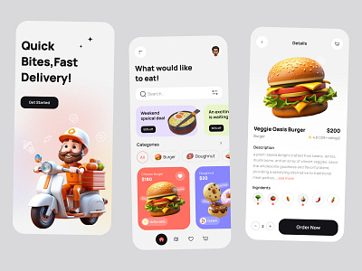 Food Delivery App app clean ui creavtive delivery app delivery service design food food and drink food app food delivery food delivery app food delivery app design food order ios mobile app online food restaurant service ui ux