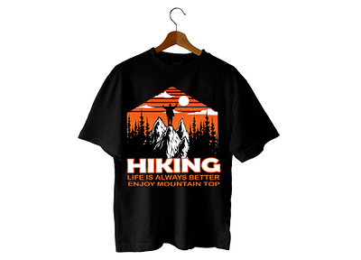Hikng tshirt adventure branding custom design facebook graphic design hiking illustration marketing motivationalquotes seasonalfashion t shirt typography
