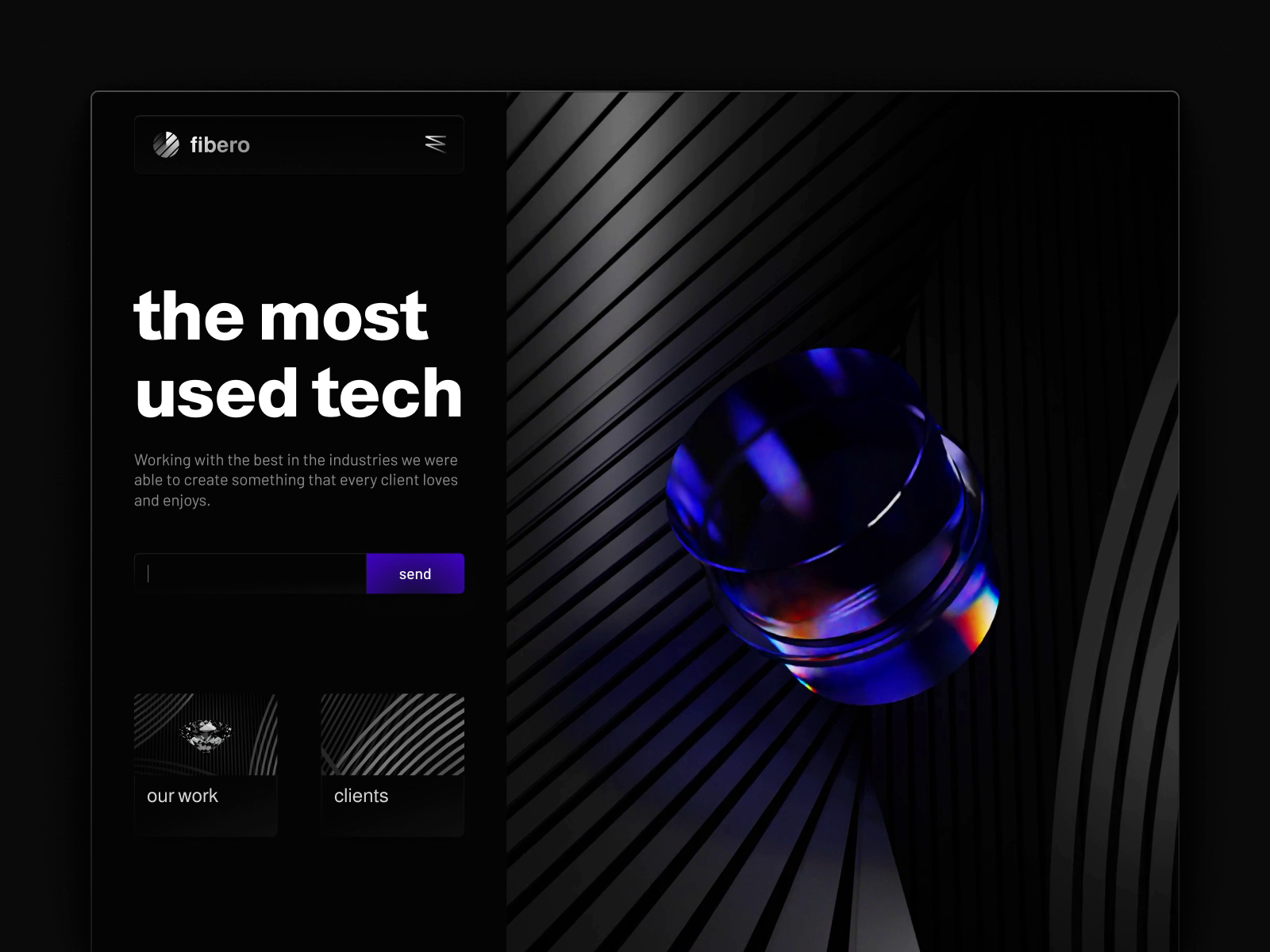 Stunning 3D Website 3d 3d animation 3d design 3d website glass hero hightech landing page modern