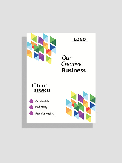 Corporate business flyer template design set with blue, orange, mag