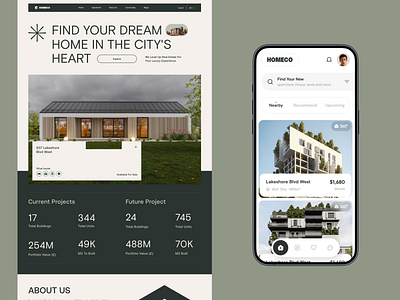 Homeco Real Estate Project. app app design application branding dashboard dashboard design dashbord design home page landing page ui mobile app design project property real estate sajon ui ux ux ui design web design web designer