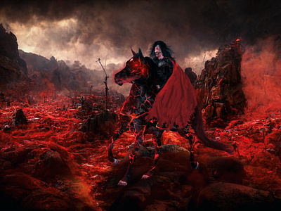 Death knight ( Photomanipulation art ) adobe anime art artwork branding cooldesign design dribbbleshot figma graphic design horse illustration logo photomanipualtion red trending ui vector