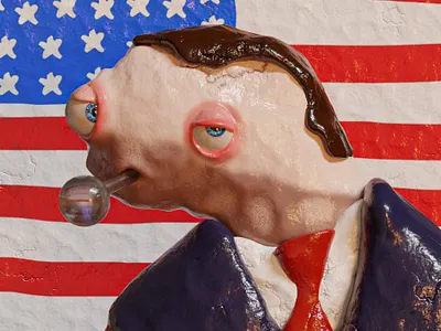Hunt Boden 3d clay illustration meme nft