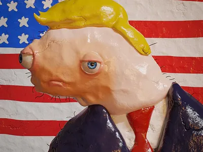 Doland Tremp 3d clay illustration meme nft trump usa
