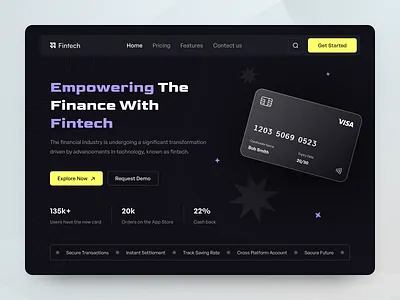 Fintech Website Design, Landing Page, Home Page, UI UX Design bank banking banking website finance financial fintech fintech saas fintech web home page homepage landing landing page saas trend2024 ui design uiux web design web ui website website design