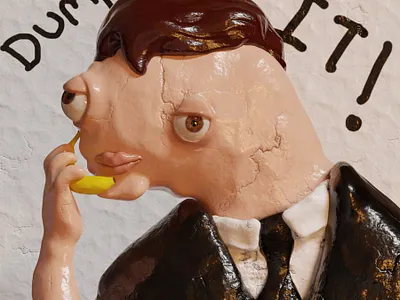 Bergdanerf 3d clay crypto illustration meme nft