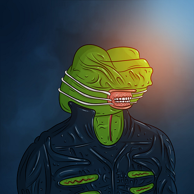Frenobite #2 frog illustration meme nft