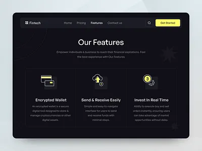 Features Page, SaaS Website Design, Fintech Industry banking explore feature feature page features finance financial fintech fintech saas saas saas website trend2024 ui design ui ux ux design web design website website design