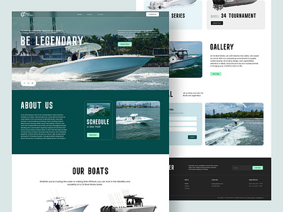 Web Design - Landing Page / Boatworks boat clean landing page luxury modern turquoise ui uiux web web design website website design