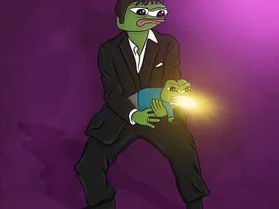 Scarfren frog illustration meme nft