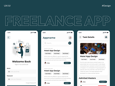 Freelance App app design freelance mobile ui