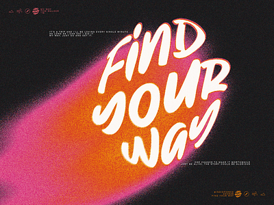 Find your way branding gradient illustration lettering mexico noise typography vector