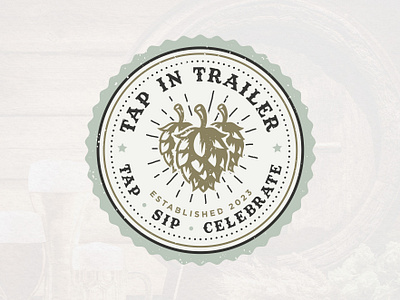 Tap In Trailer badge badge logo beer beer logo brand brand designer branding brewer brewery brewery logo craft beer graphic designer logo logo designer logo maker logos tap trailer trailer logo vintage design