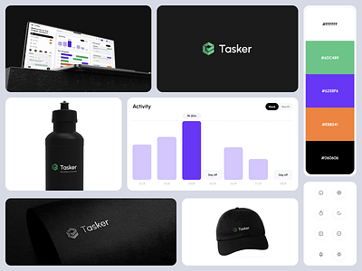 Tasker - Branding for management and productivity platform admin panel afterglow brand identity branding clean logo management minimal product design tasks web design