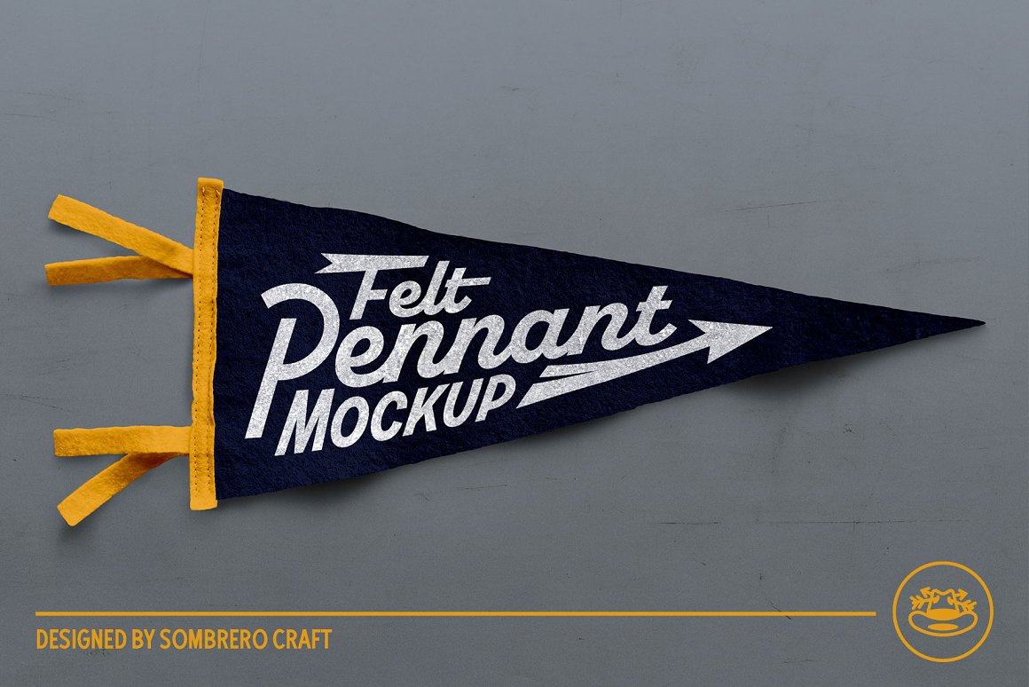 Felt Pennant Smart PSD Mockup by Mockups Design on Dribbble