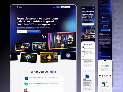 ChatGPT Landing Page Design- Responsive chatgpt design education educational website elearning landing page learning website lms responsive design responsive landing page trendy