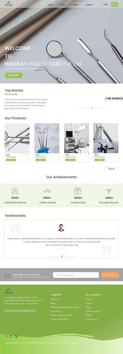 E COMMERCE WEBSITE FOR SURGICAL ITEMS graphic design logo ui